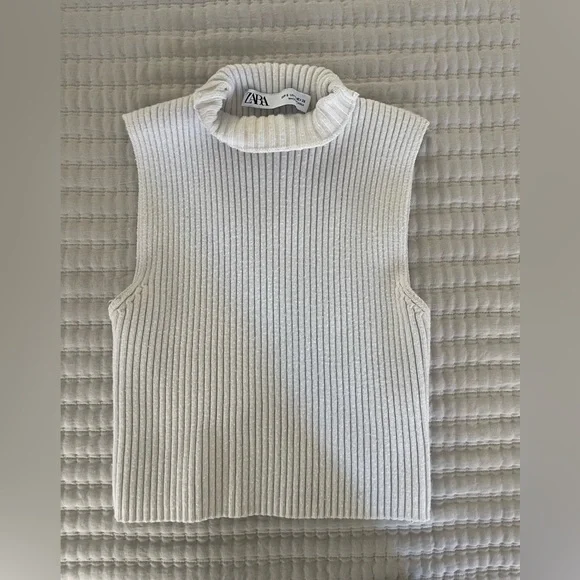 Zara Tops Zara Turtleneck Sleeveless Knit Tank Poshmark